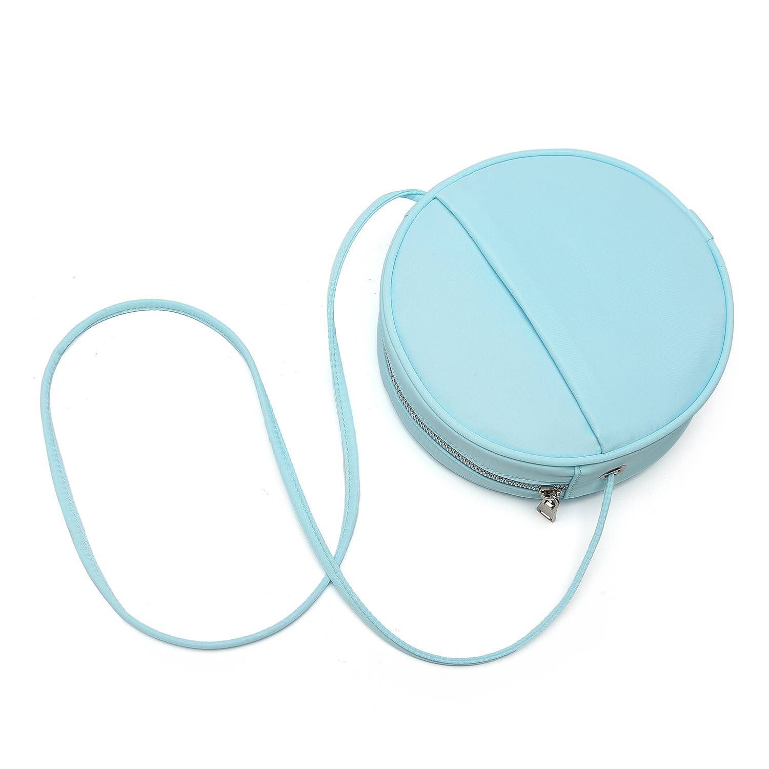 Circle Crossbody Bag for Women NYLON Circle Purse with Zipper Adjustable Knot Shoulder Straps