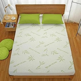 TEXTILER Bamboo Waterproof Mattress Protector King Size- Bamboo Mattress Topper 38cm Skirt, Bed Bug Proof, Anti Allergy Mattress Cover (King Size)