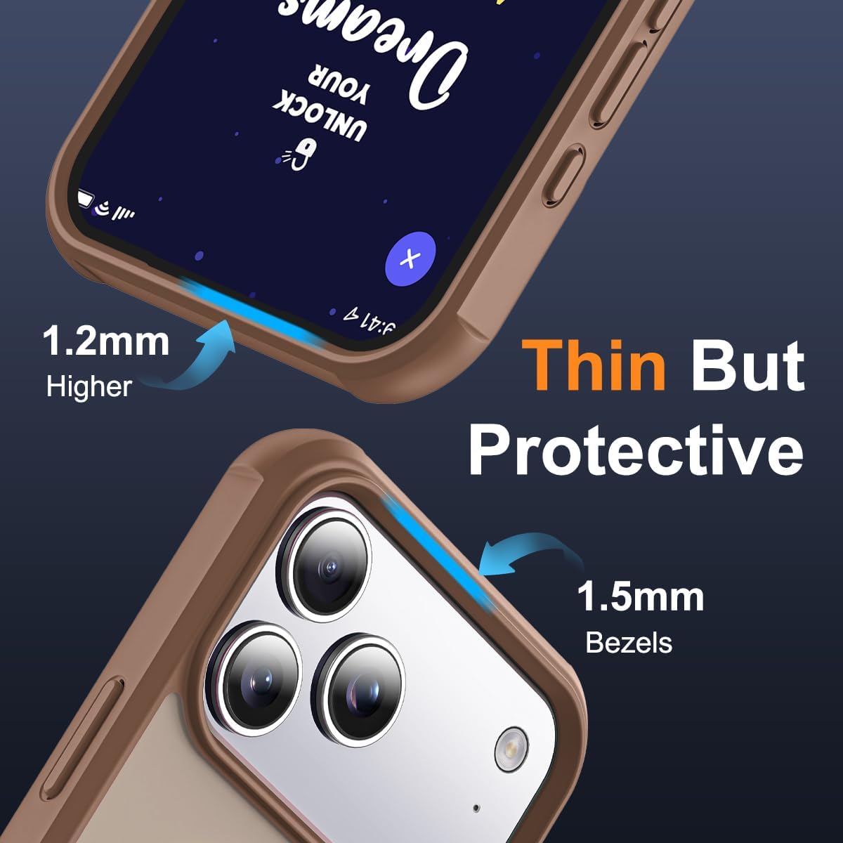 Compatible with iPhone 17 Pro Max Case with Invisible Magnetic O-Ring Stand Military-Grade Translucent Case for iPhone 17 ProMax 6.9" [Compatible with Mag-Safe][Great Grip Feeling],Desert Brown - Image 6