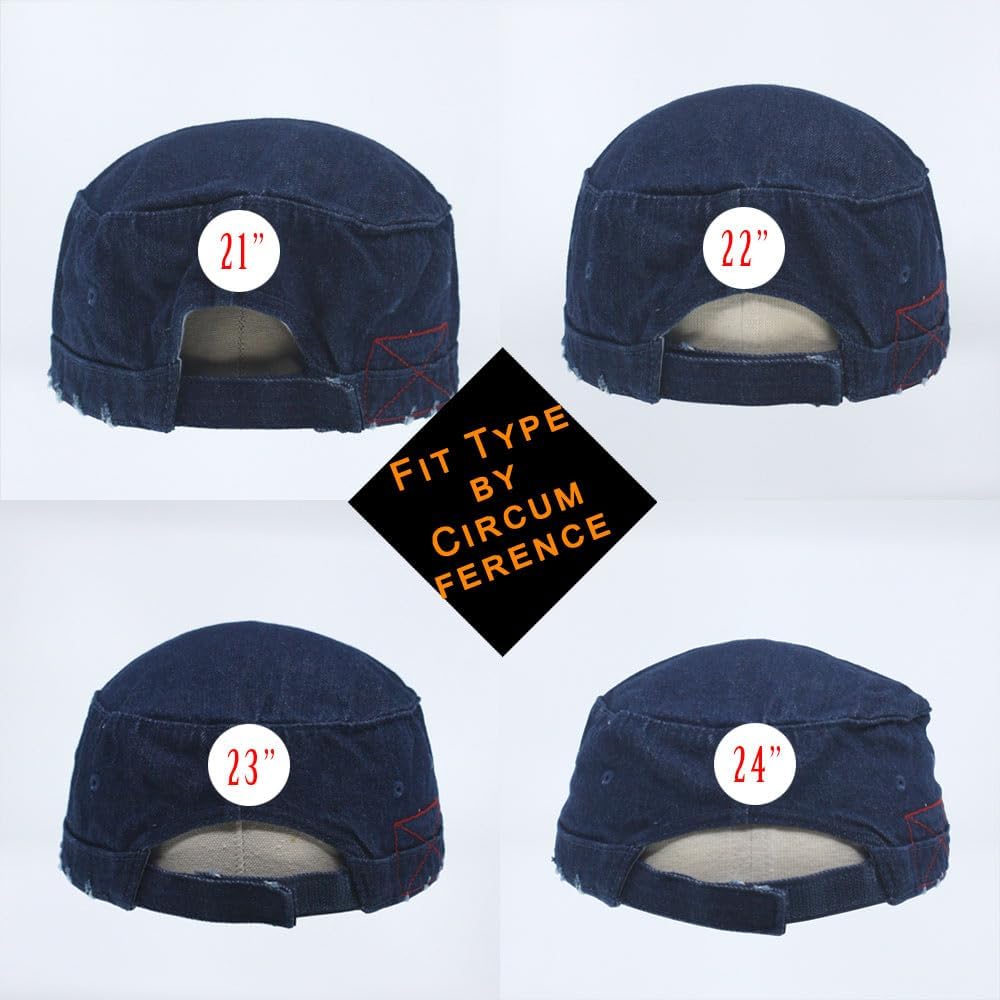 The Vintage Year Washed Cadet Cotton Twill Adjustable Military Radar Distressed Sport Caps - Image 5