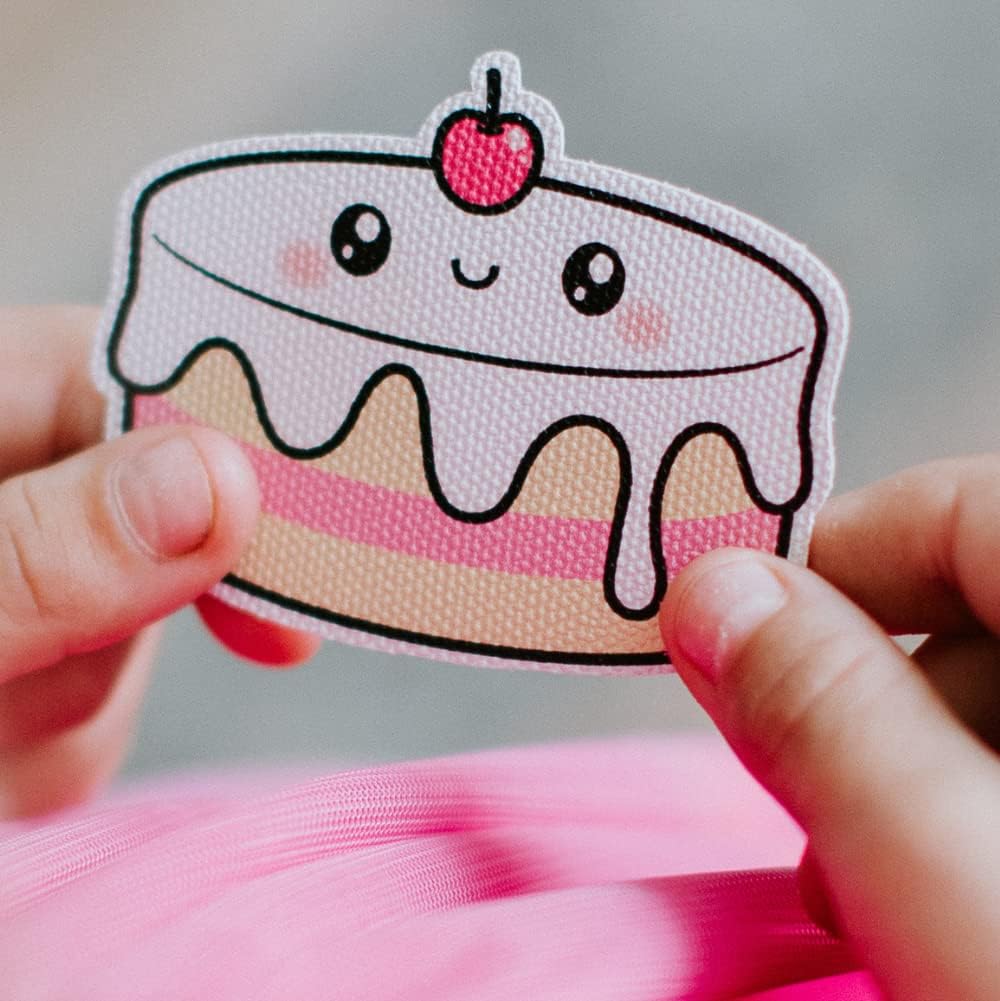Anxiety Sensory Stickers Textured Strips and Cute Designs for Classroom Desks and Special Needs with Reusable Adhesive 3 inches (Set of 24) Food Treats Kawaii