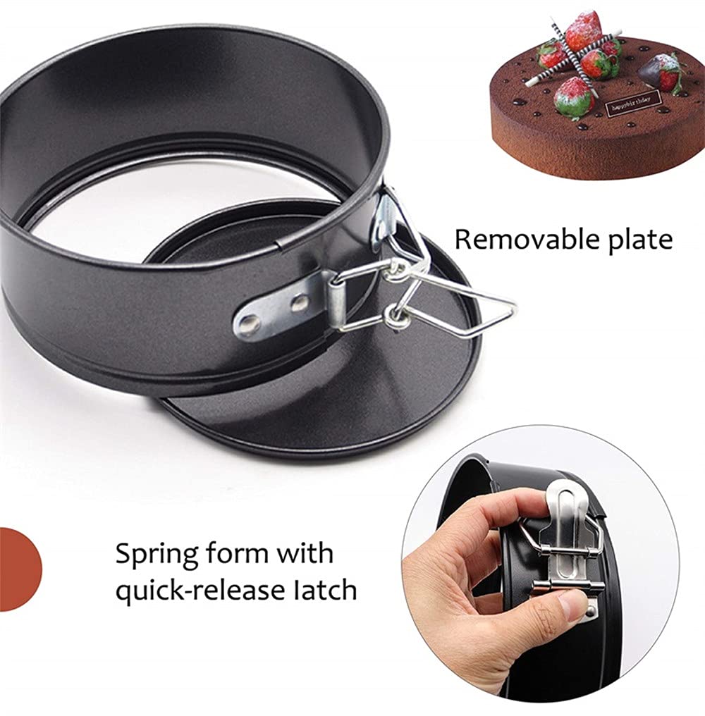 Forma do sernika, zestaw patelni do ciasta Springform – 3 sztuki, nieprzywierające okrągłe formy do pieczenia ze zdejmowanym dnem, formy do ciasta do mini serników, pizzy i quiche (10 cm, 15 cm, 20 cm)