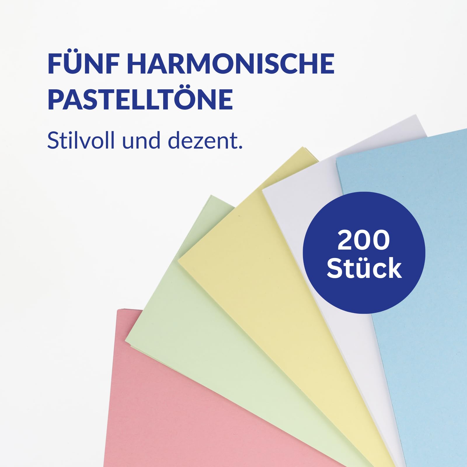 Westcott Moderationskarten 200 Stück Pastellfarben Mix (15er-Pack) | Robuste Karteikarten 190gr/m² | Format 10,5 x 20 cm ideal für Moderationskoffer, Workshops, Seminare | E-733324 00