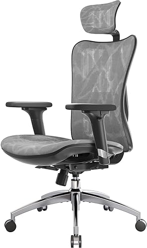 Miniatura 10 de SIHOO M57 Silla ergonómica de oficina con reposabrazos de 3 vías, soporte lumbar y reposacabezas ajustable, función de inclinación de respaldo alto,