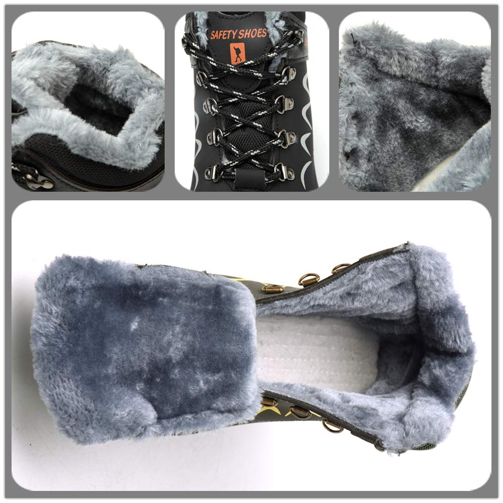 Scarpe Antinfortunistiche Invernali Leggere Uomo Donna Impermeabili Scarpe da Lavoro con Punta in Acciaio, con Calda Imbottitura, Stivali Sicurezza