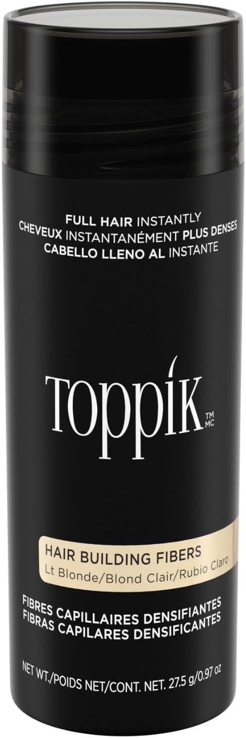 Toppik Hair Building Fibers with Premium Keratin Fibers Conceals Hair Thinning and Hair Loss for Fuller Looking Hair that Gives Completely Natural Look For Men and Women, 27.5 grams