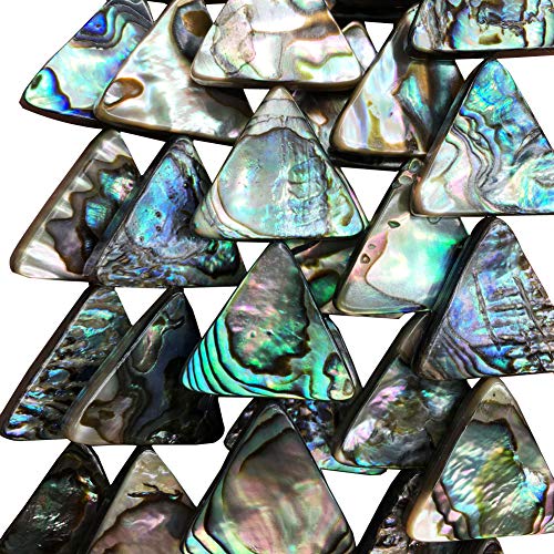 Jewelry58718 New Zealand Abalone Shell Triangle Loose Beads for Jewelry Making (15x16mm G8767)