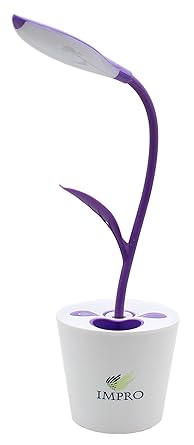 Impro Creative Sapling Pencil Container Design Plastic USB Rechargeable LED Desk Lamp with Touch Sensitive Switch (Purple).