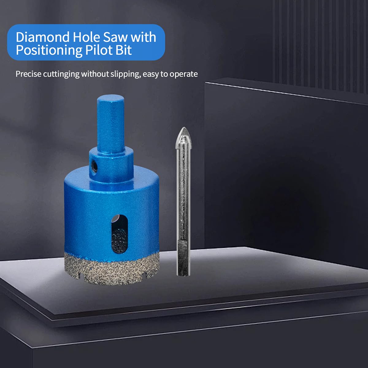 Punte per Trapano Diamantate 42mm con Punte Guida di Centraggio, professionale Vacuum Brasato Sega a Tazza Diamantata per piastrelle, porcellana, vetro, marmo e ceramica
