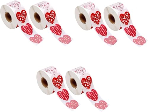 Miniatura 1 de NOLITOY 3000 Pcs Decorative Sealing Sticker Party Label Sticker Festival Sticker Wrapping Sticker Valentines Day Stickers Heart Foam Sticker Volume