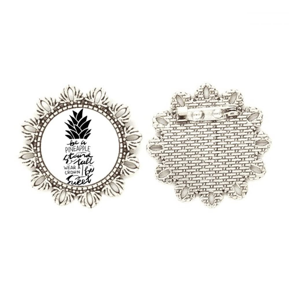 Broche de plata PineFruit con flor mediana para vestidos de invitada 4