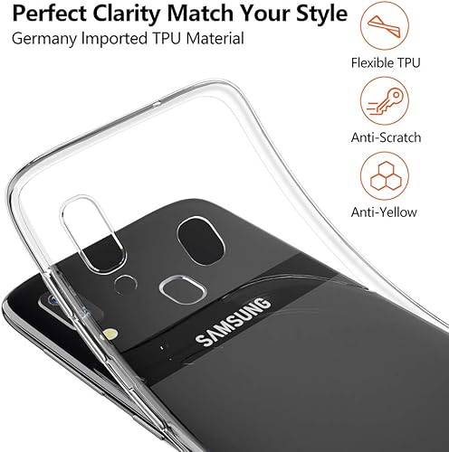 Miniatura 2 de Funda transparente para Galaxy A20, ultra delgada y delgada para Galaxy A30M10S, silicona TPU flexible, resistente a los arañazos, piel suave, a
