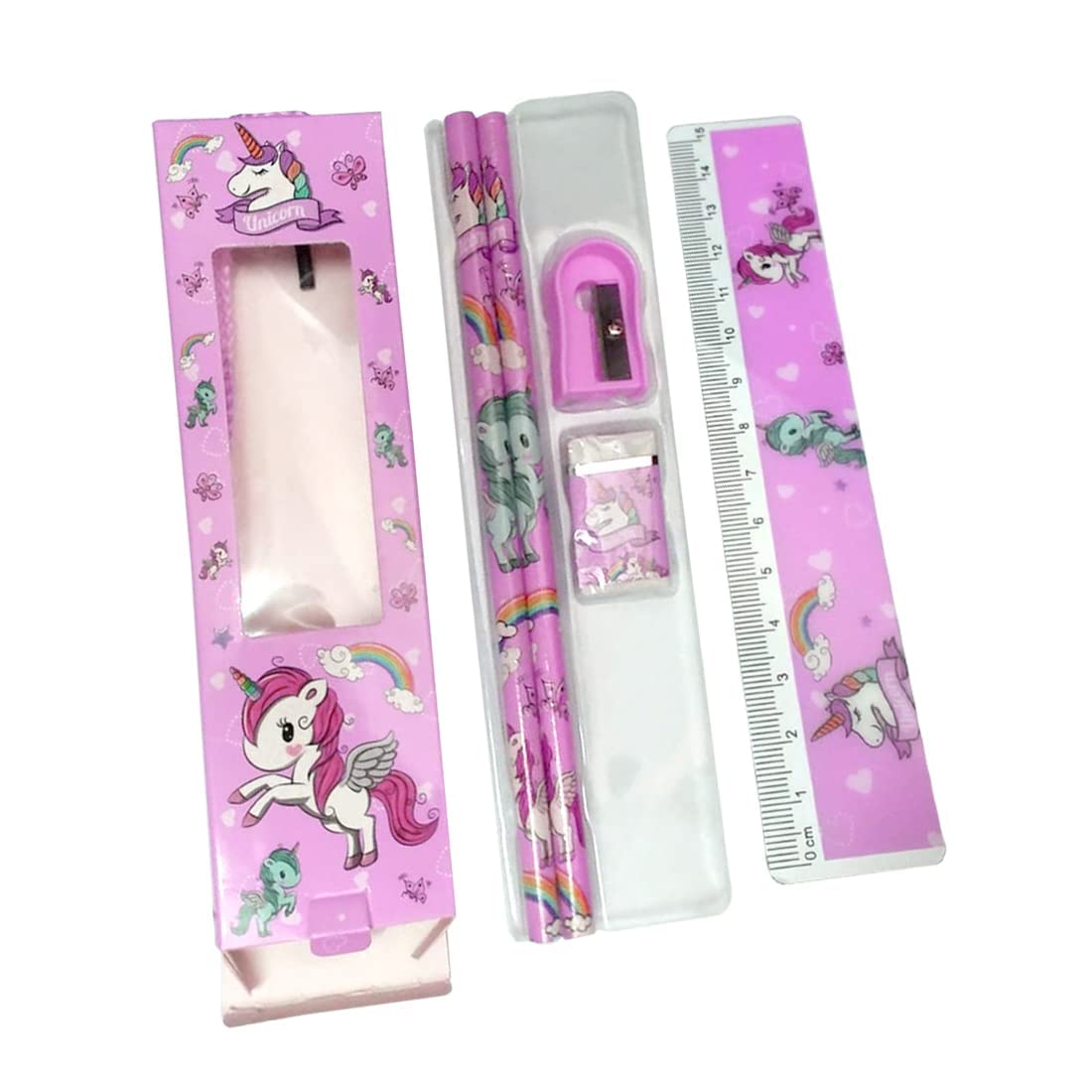 Saini Enterprises® Unicorn Stationary Set of 6 Each Pack Includes 2 Pencil, 1 Eraser, 1 Sharpener, 1 Scale, 1 Rubber Pencil (Pack of 1) (B0CX554TMN) Amazon Price History, Amazon Price Tracker