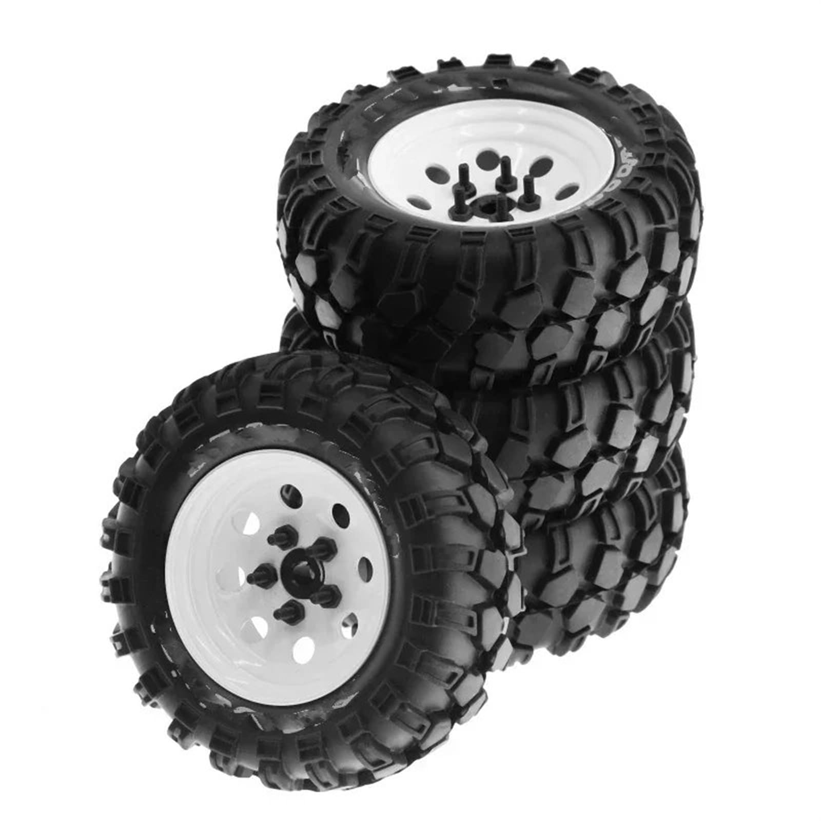 RC Pneumatici Ruote Compatibile Con Traxxas TRX4 D90 D110 Per Axial SCX10 4 Pezzi 93mm Metallo 1.9" Beadlock Cerchione Gomma Set 1/10 RC Crawler Car