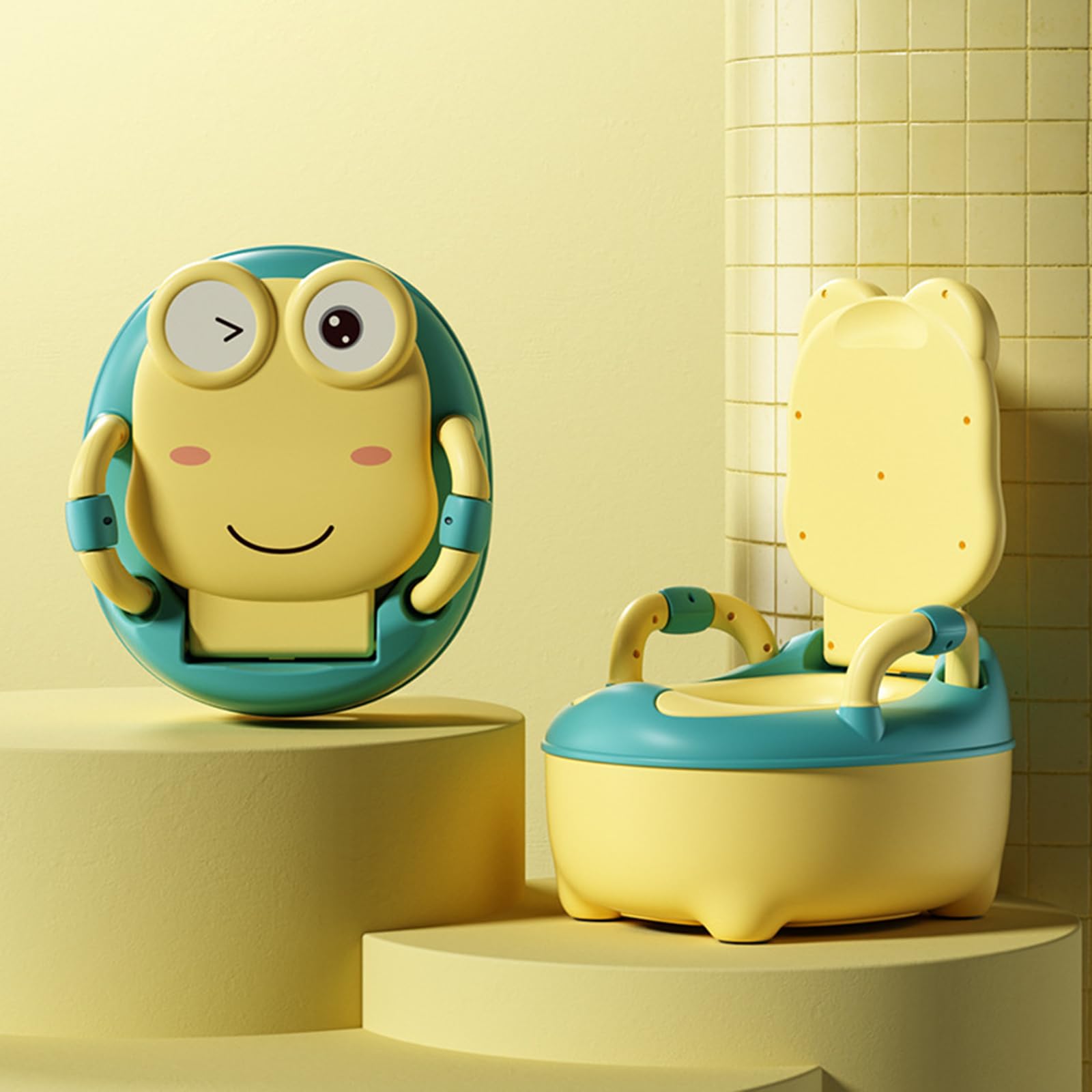 Orinal portátil de PVC con acolchado suave para niños pequeños, para aprender a tomar el baño temprano con diseño seguro y antideslizante, orinal plegable para niños