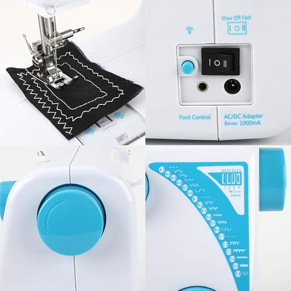 ETDWA Mini máquina de Coser portátil con Pedal, 19 Puntadas ...
