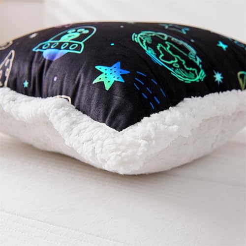 Miniatura 8 de Holawakaka Almohada de lectura con brazos, almohada de felpa con estampado de dinosaurio de galaxia de dibujos animados para niños, adolescentes,