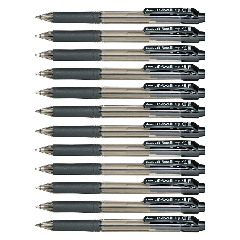 Pentel 1.0mm Tip E-Ball Retractable Ballpoint Pen - Black