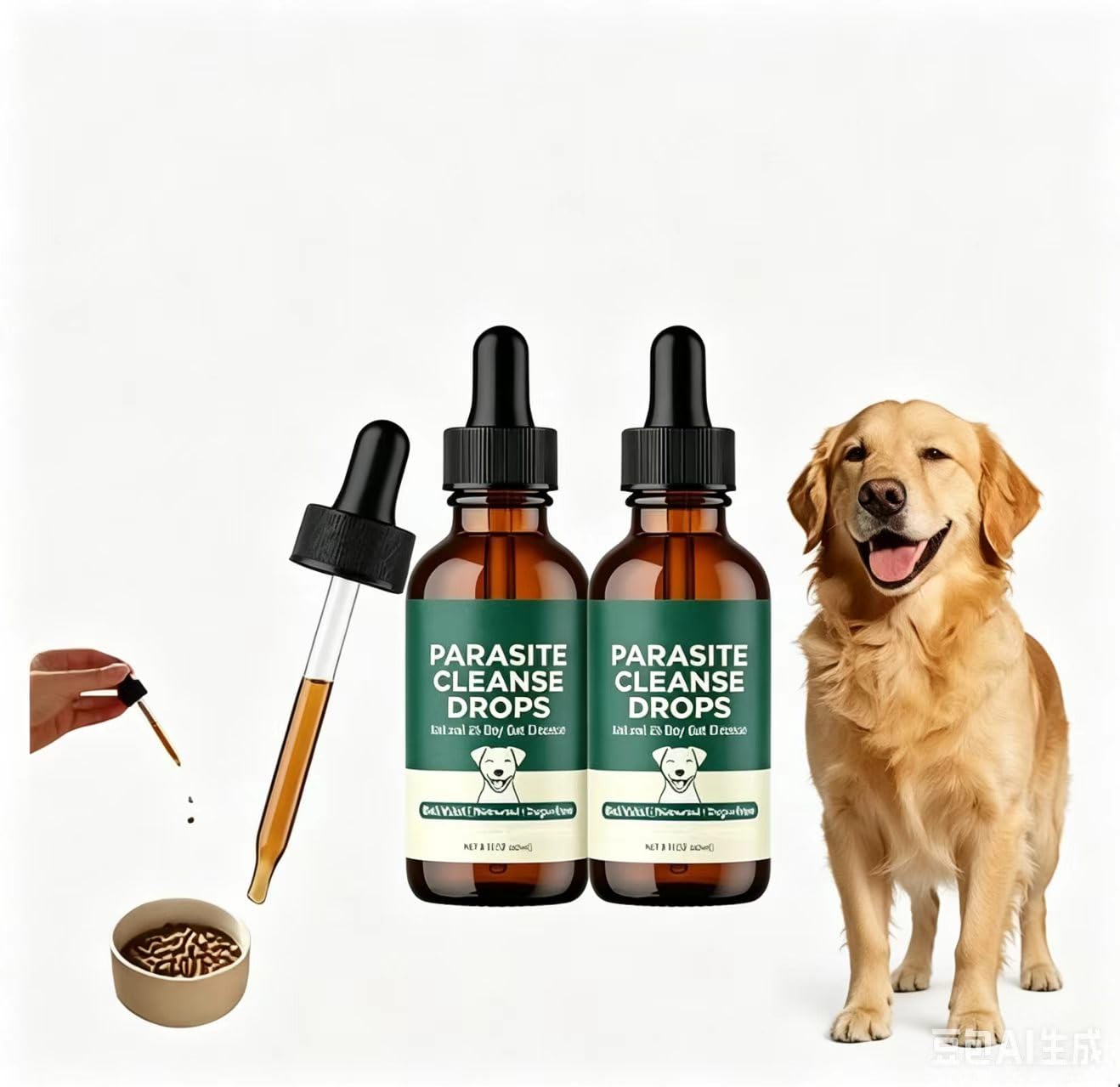 Gocce Detergenti Antiparassitarie, Supporto Digestivo Per Cani, Per La Formula Intestinale Quotidiana Per Cani Di Taglia Piccola, Media E Grande, 2 Fl Oz ,2 pcs