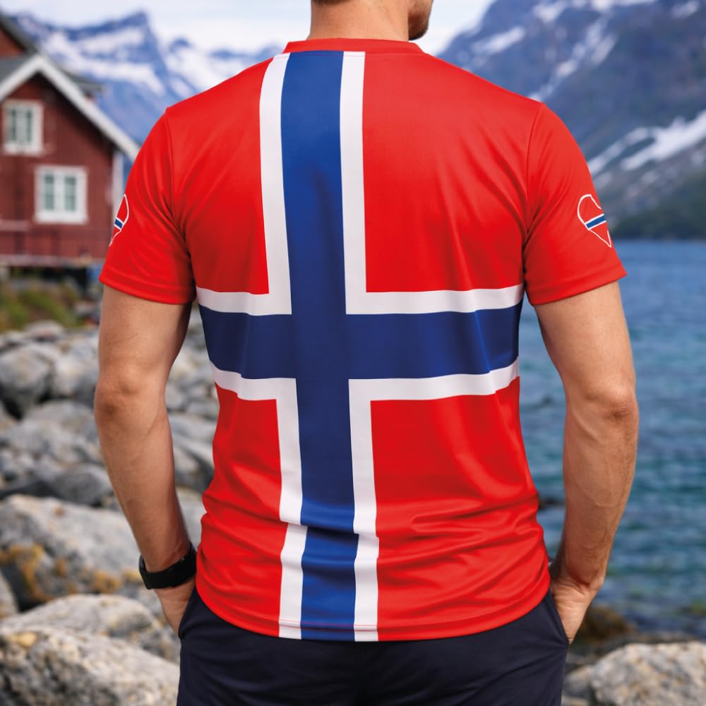 Herren-T-Shirt mit Flagge – Bequemes Polyester-Shirt mit aufgedruckter Länderflagge – Nationalstolz-T-Shirt für Herren, ideal für Pride-Paraden, Festivals oder den sommerlichen Alltag