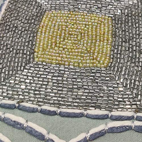 Image of SAJAVAT HOME CC53 Cotton Floral Hand Work Embroidery Cushion Cover (Pack of 1) 18x18 INCHES / 45x45 cm Multicolor (Sage Green, Cotton)