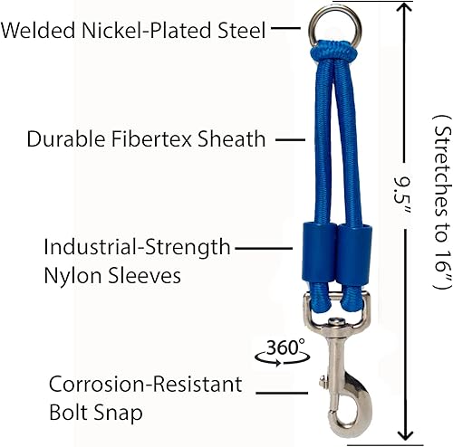 Miniatura 4 de Cuerda elástica de acoplamiento, amortiguador patentado, lo protege a ti y a tu perro, trabaja con cualquier correa y collar (o arnés), Un accesorio