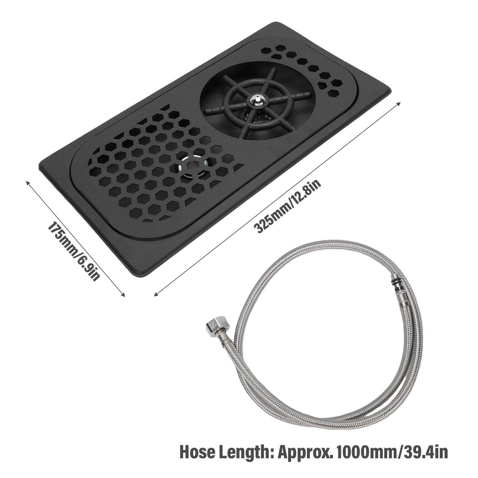 Enjuagador de Vidrio de Acero Inoxidable para Fregadero, Lavavasos Automático con Rociador de Alta Presión y Bandeja de Goteo, Ideal para Cocina Casera, Bar, Cafetería