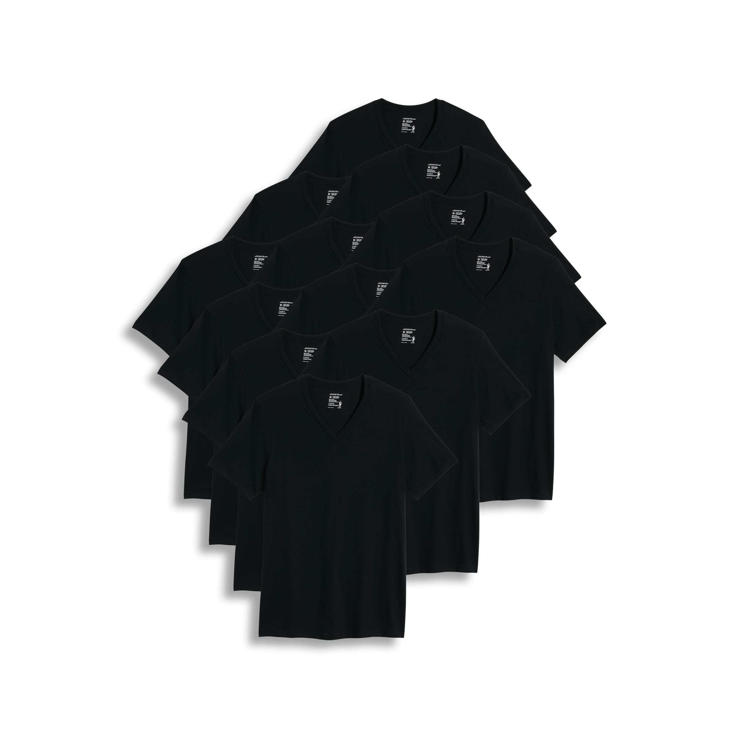 Jockey Men's Undershirt Big & Tall Classic V-Neck Undershirt - 12 Pack