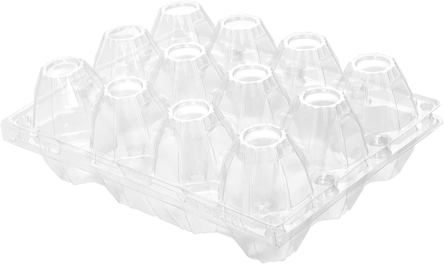 HOIGON 100PCS 4x3 Count Plastic Egg Cartons, 12 Count Clear Egg Cartons Bulk, Reusable Chicken Egg Tray for Family, Farm Market Display