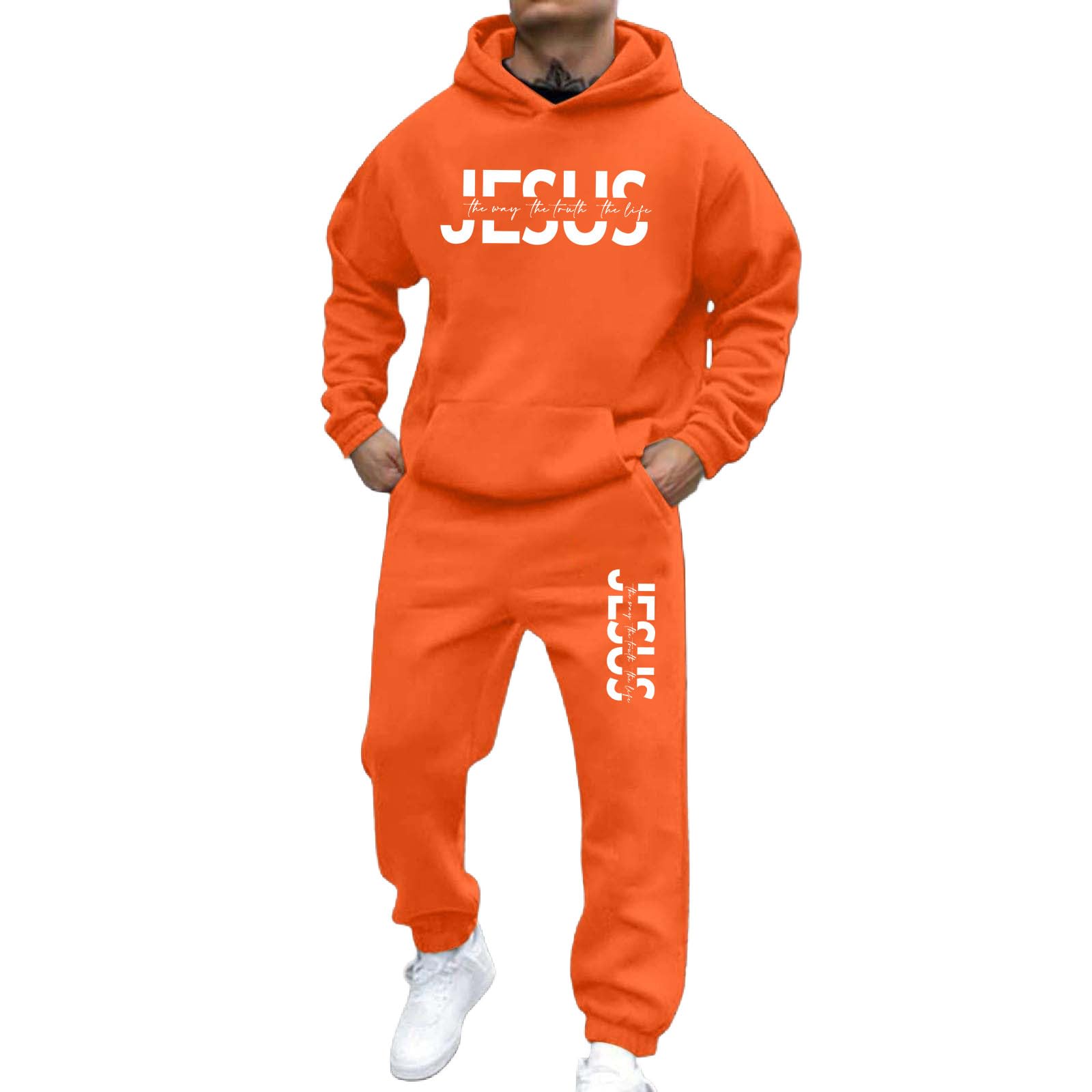 Générique Męskie spodnie dresowe 2-częściowy zestaw bluza z kapturem spodnie sportowe bawełna jesień miękka casualowa dres z długim rękawem sznurek ciepły wygodny wypoczynek A28