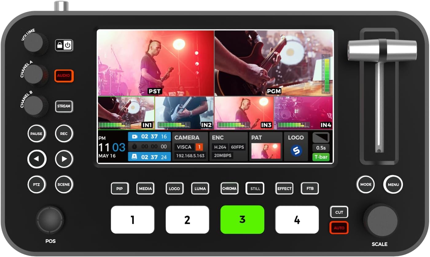 AVKANS NeoLive R2 Plus Video Switcher for Live Streaming - 4 Channel Mixer, Audio Switcher, HDMI Inputs