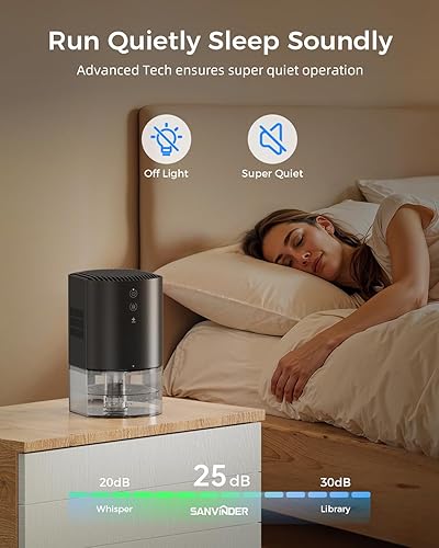 Miniatura 5 de Deshumidificadores pequeños para baño, dormitorio, hogar, casa rodante, armario, oficina, deshumidificador portátil con apagado automático,