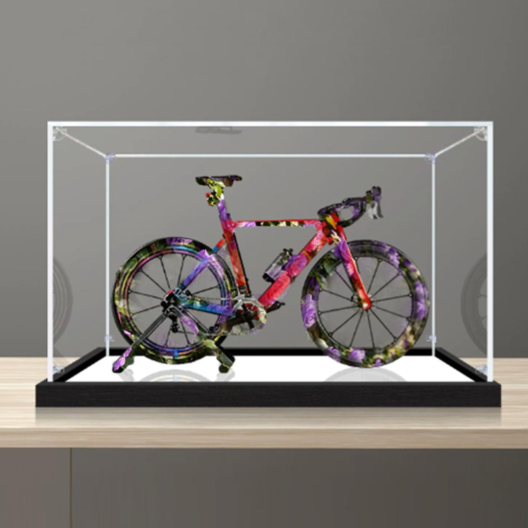Acrylic Display Case for Le-go 11380 bicycle Model, Dustproof Display Box (display box only) (StyleC 3mm)