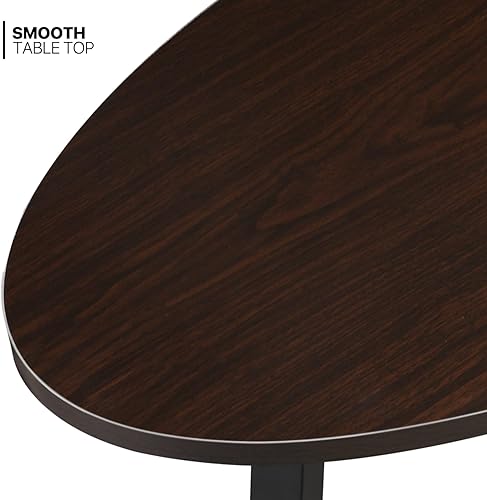 Miniatura 5 de MoNiBloom Sofá mesa auxiliar ovalada para cóctel té escritorio lateral y sofá para espacios pequeños sala de estar dormitorio hogar fácil de montar