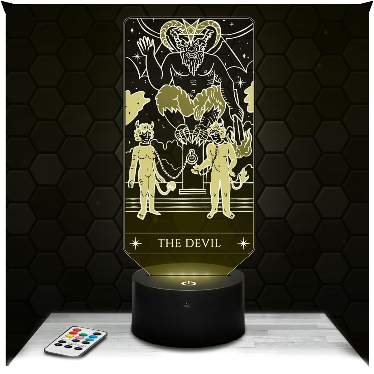 Lampephoto.fr - Devil Arcane Tarot 3D Lamp, gift idea for decoration Card Divination Cartomancy Oracle, Lamp for Office or living room Decoration Temperance Arcane Tarot, Original Christmas, gift Idea