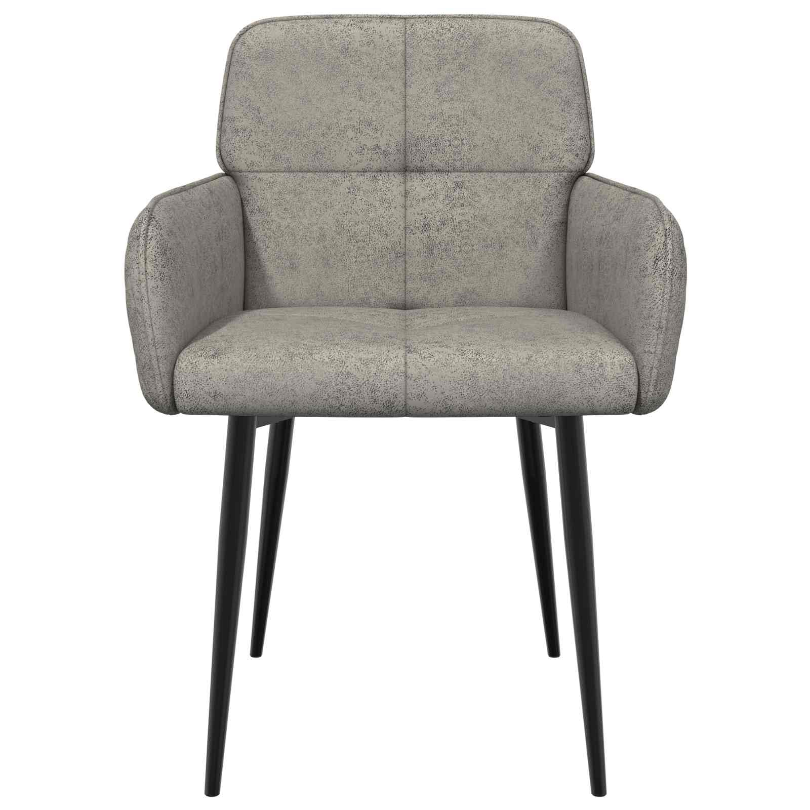 Juego de 4 sillas de comedor tapizadas con reposabrazos, color gris