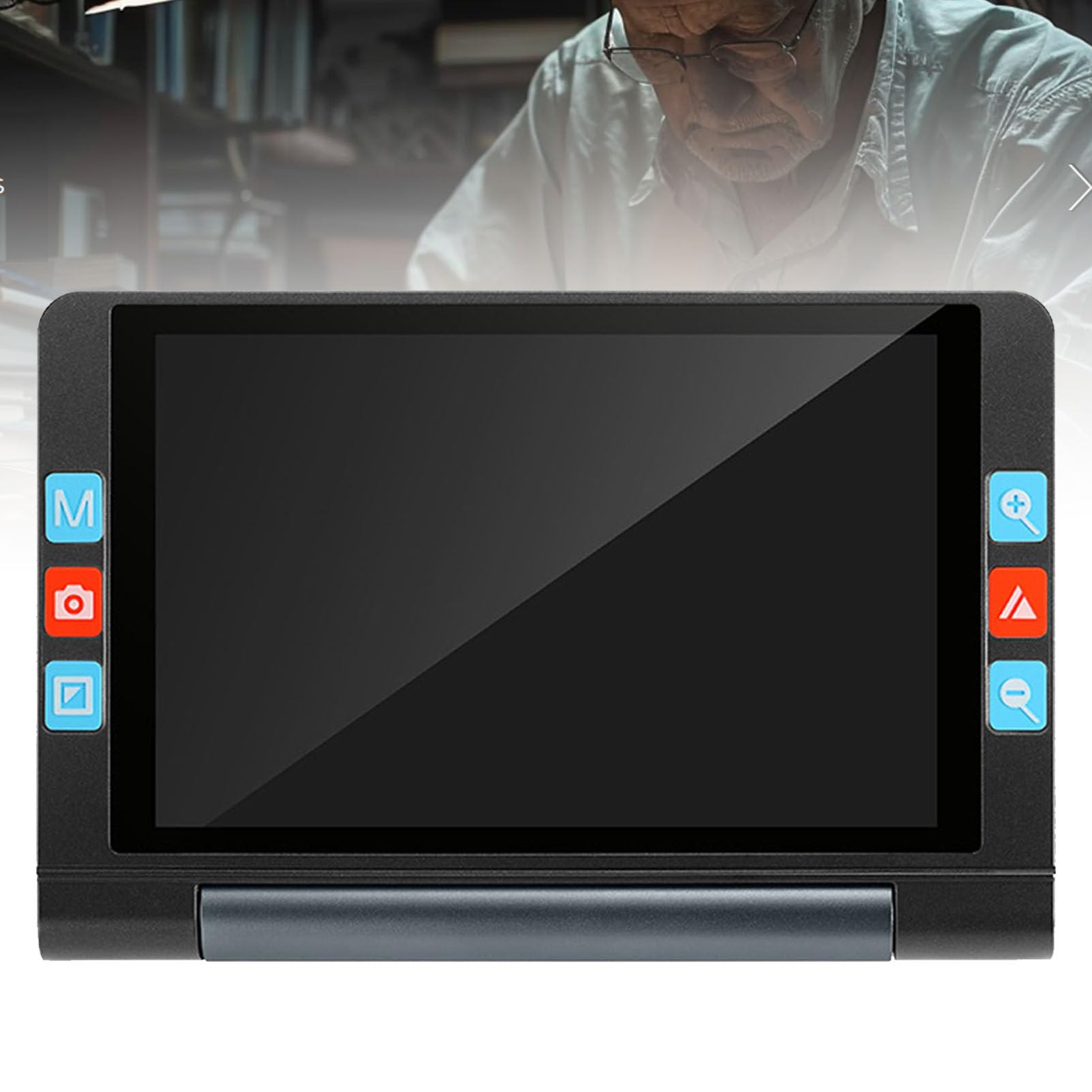 Lupa Digital portátil de 8 Pulgadas para Lectura con Baja visión, Ideal para Estudiantes, Personas Mayores y periódicos. Zoom 2X-20X, Salida AV/HDMI (Negra).