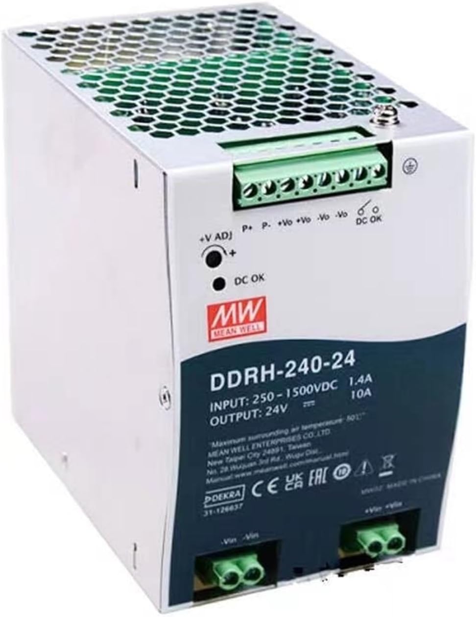 1PCS DDRH-240-24 24V10A 240W 250~1500Vdc Ultra Wide Input DIN Rail Type DC-DC Converter Switching Power Supply