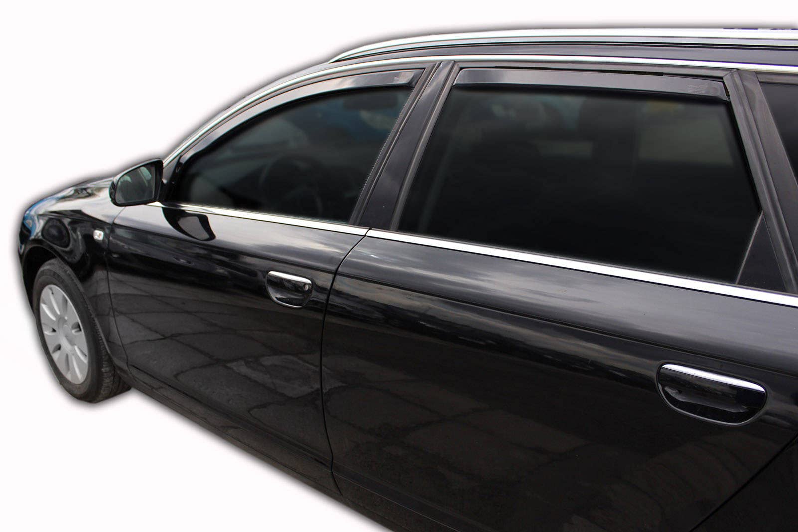 J&J AUTOMOTIVE Windabweiser für Audi A6 C6 2004-2011 4tlg, Heko Regenabweiser Vorne Hinten Getönt