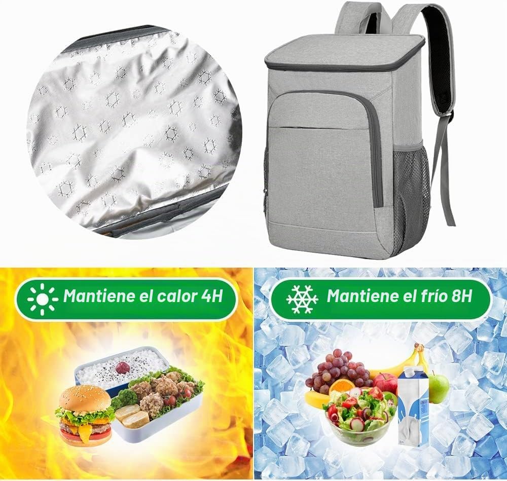 KIPOP Mochila isotérmica para el almuerzo a prueba de fugas, para camping al aire libre, senderismo, pícnics y playa