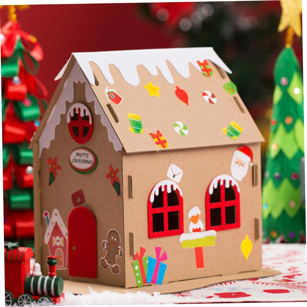 VINTORKY Cardboard Kit Christmas Crafts Boys and Girls Friendly DIY Decor Xmas Decor Random Style