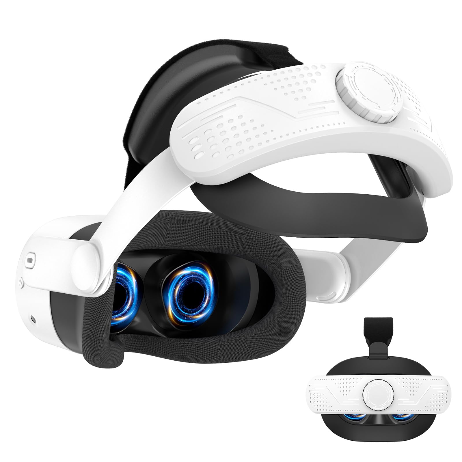Sangle de tête pour Meta Quest 3S : sangle de casque VR réglable pour Oculus Quest 3S – Remplacement confortable pour Elite Strap – Accessoires VR compatibles avec Quest 3S – Réduit la pression de la