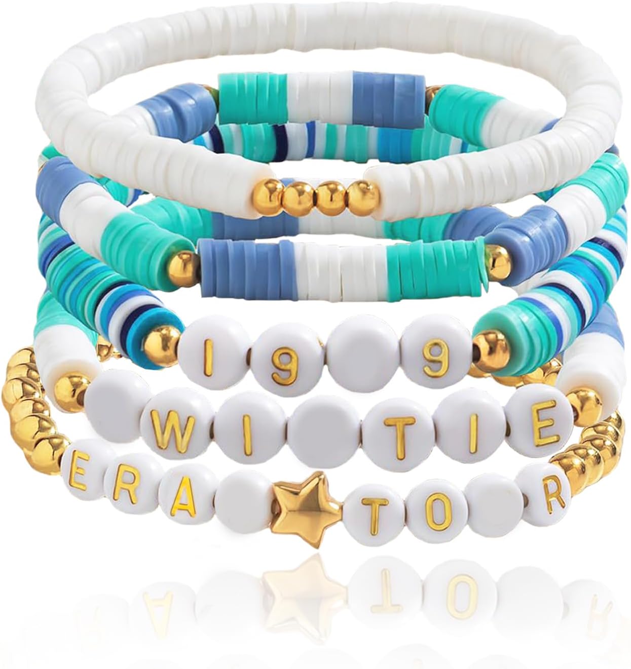 COARVXA 5PCS Lover Fearless Reputation 1989 TS Album Inspired Bracelet for Music,Summer Beach Bohemian Layering Bracelets Set Friendship Bracelets Gifts for Women Girls