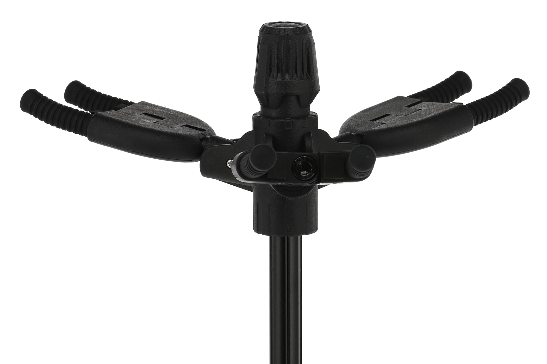GEWA Gitarrenständer TripleGrip - Für bis zu 3 Akustikgitarren, E-Gitarren und Bässe - Rutschhemmend - Höhe 76-119 cm - Schonende Polster - Zusammenlegbar -schwarz GS-83B