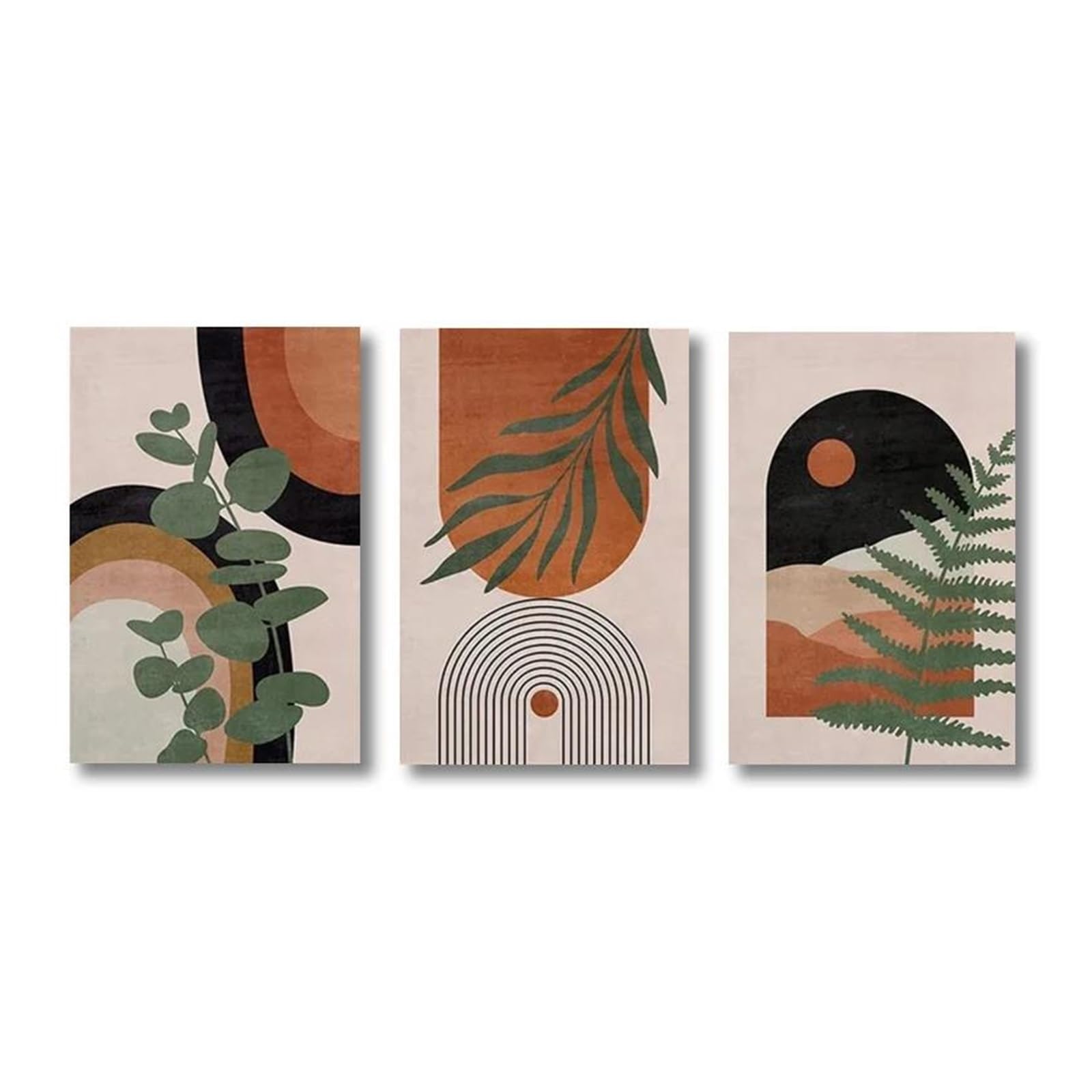 Désert dune jungle feuille de palmier : triptyque déco XENITE 3 pièces 20x30