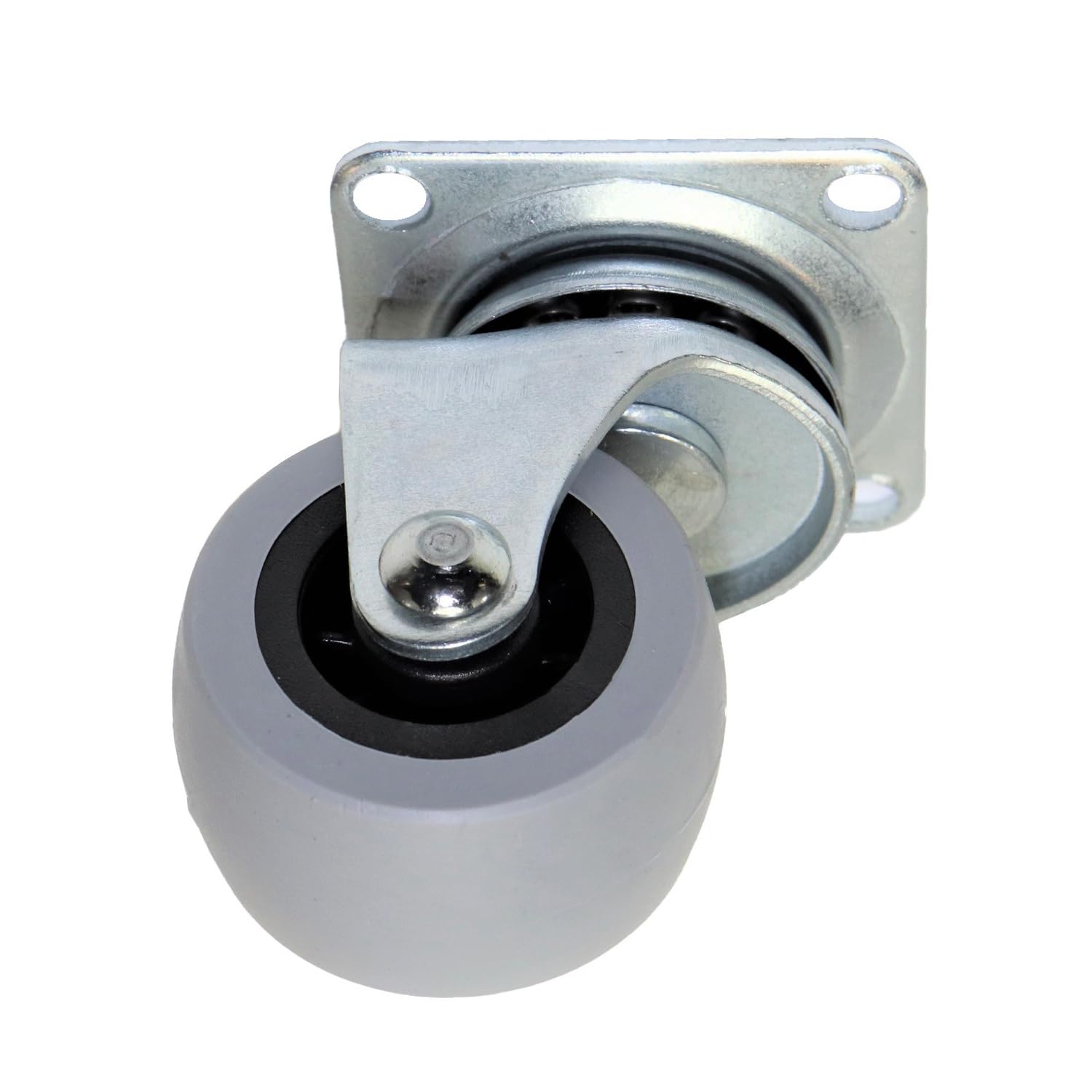 Pack of 1 x Heavy-Duty Furniture Caster Wheel 40 mm - Rubber, Ball Bearings, Smooth Rolling, Swivel Plate, No-Scratch, Perfect for Home & Office Use on Cabinets, TV Stands, Industrial Shelves, Tables