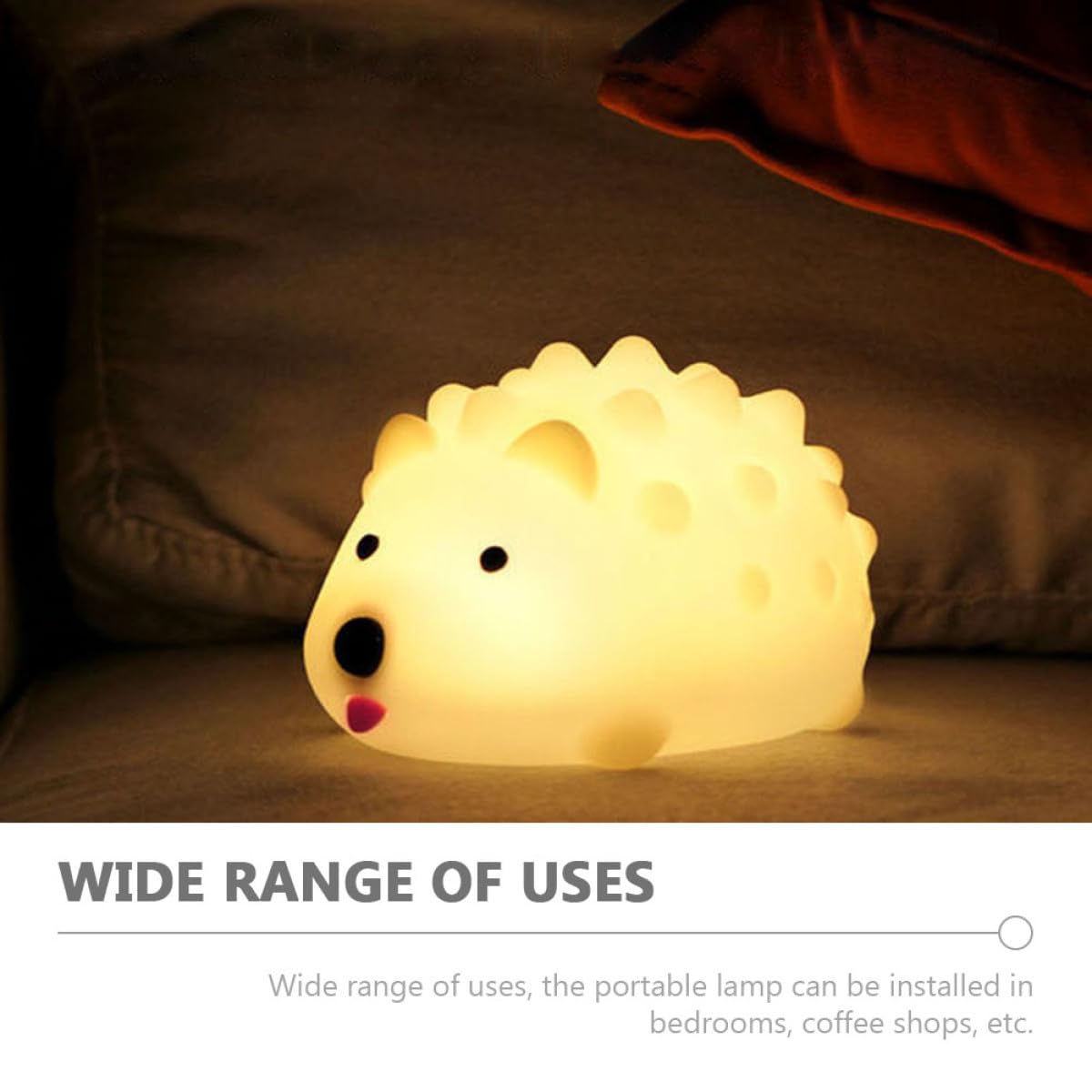 VALICLUD Lámpara Inteligente de Silicona en Forma de Erizo, Luz LED Recargable Usb, Diseño Suave sin Rebabas para Habitaciones Infantiles y Ambiente Hogareño