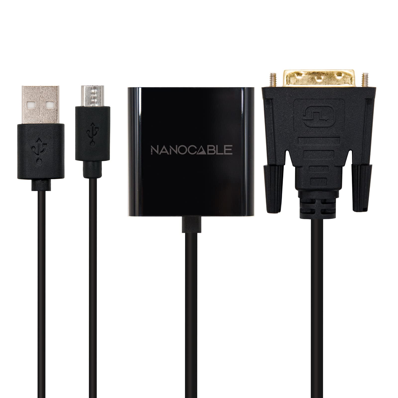 Nano Converter Cable DVI/M - VGA/H 10CM Black