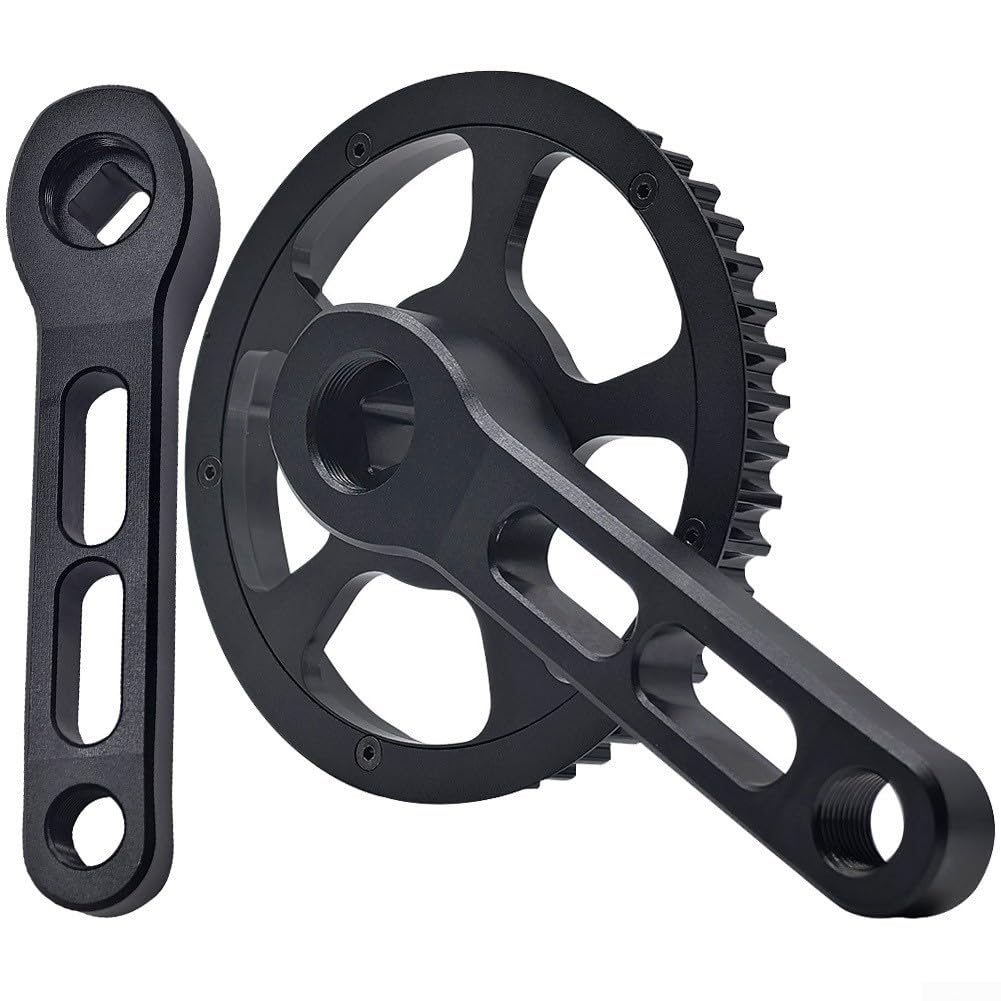 Guarnitura per bicicletta, 46 denti, 120 mm, foro quadrato, in alluminio antiruggine, per bici con trasmissione a cinghia