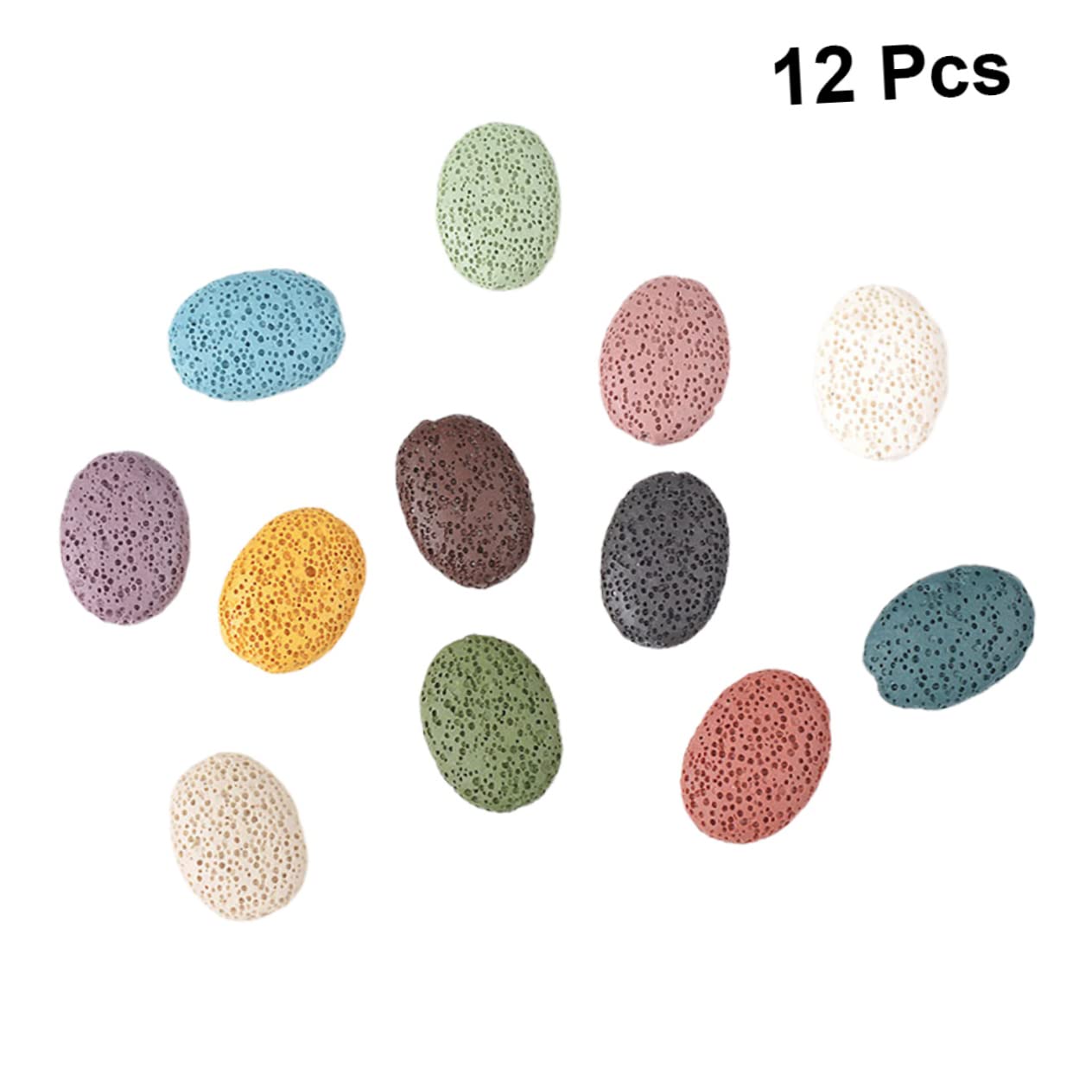 Kit Di 3 Perline Di Chakra Ciondolo Vulcanico Ciondolo Ovale Ciondoli Kit Per La Creazione Di Braccialetti Con Perline Naturali 12 Pezzi*3